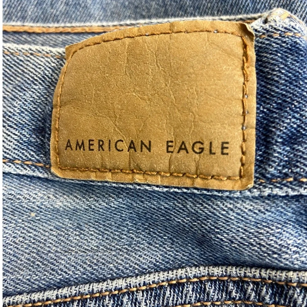 American Eagle Skater Jean Womens 0 Short High Rise Wide Leg Medium Wash Denim‎ - Picture 9 of 12